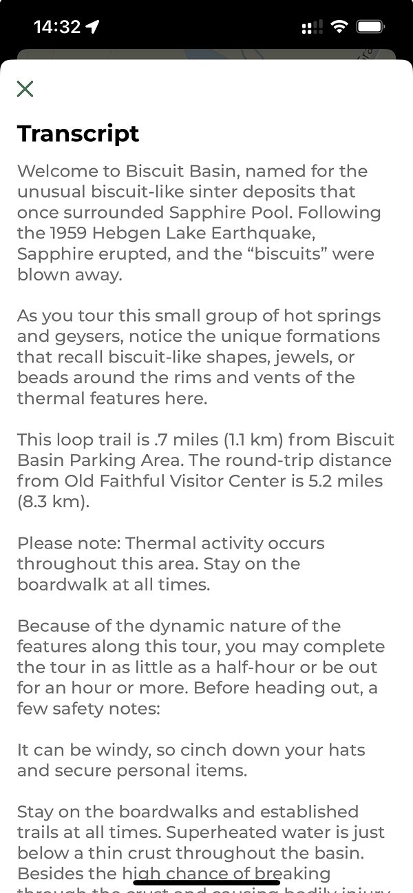 Audio Description Tours for users with hearing impairments (screenshot from iOS app)